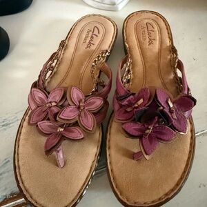 Clarks Artisan Purple Floral Sandals 6m